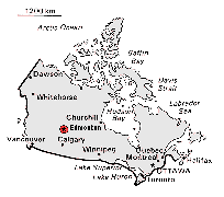 Map showing Edmonton